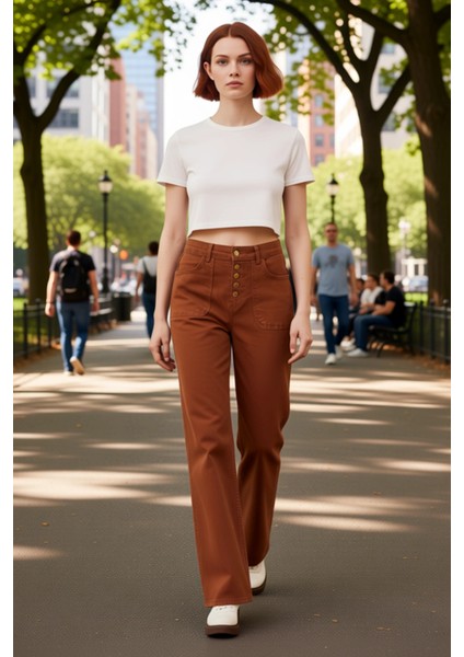 Kadın Wide Leg Comfort Esnek Denim Pantolon Fonksiyonel Dayanıklı Kaliteli Konforlu Modern fırsatları