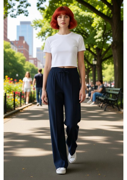 Kadın Geniş Paça Dokuma Pantolon Fonksiyonel Dayanıklı Kaliteli Konforlu Estetik Premium Şık modelleri