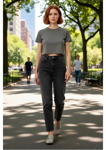 Kadın Açik Yüksek Bel Mom Jean Günlük Stil Fonksiyonel Dayanıklı Kaliteli Konforlu Estetik fırsatları