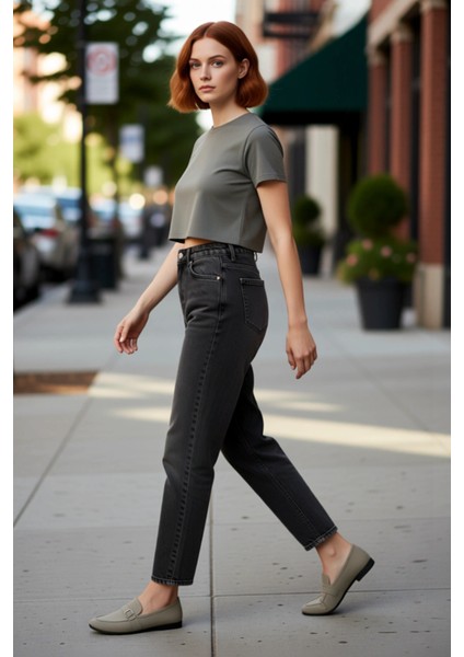 Kadın Açik Yüksek Bel Mom Jean Günlük Stil Fonksiyonel Dayanıklı Kaliteli Konforlu Estetik indirimleri