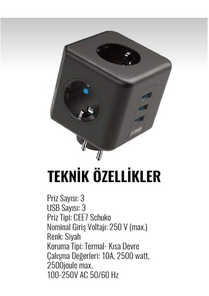 Akım Korumalı Priz Kablosuz 3'lü Priz Soketi, 3x USB Girişi, 1x Type-C Girişi Priz Çoğaltıcı Kompakt Tasarım fiyatları