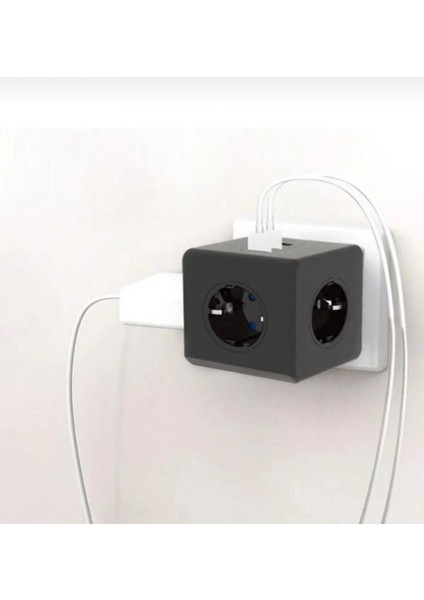 Akım Korumalı Priz Kablosuz 3'lü Priz Soketi, 3x USB Girişi, 1x Type-C Girişi Priz Çoğaltıcı Kompakt Tasarım modelleri