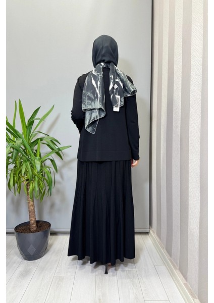 Örgü Teknikli Etek ve Hırka Takım Siyah T25PF-9205 (2005) modelleri