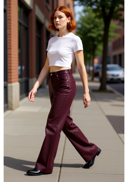 Kadın Yüksek Bel Bol Paça Kot Pantolon Fonksiyonel Dayanıklı Kaliteli Konforlu Estetik Şık indirimleri