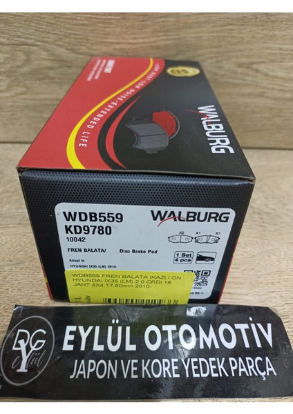 WDB559 58101-1KA00 Fren Balata Ikazlı On Hyundaı IX35 (Lm) 2.0 Crdı 18 Jant 4x4 17.60MM 2010- fiyatları