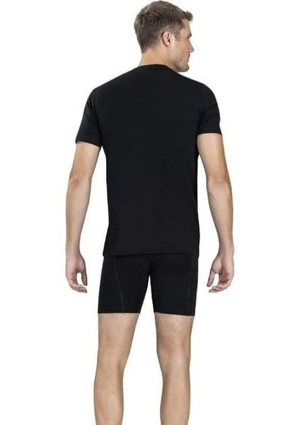 Erkek 4'lü Siyah V Yaka Yarım Kol Fanila Atlet fırsatları