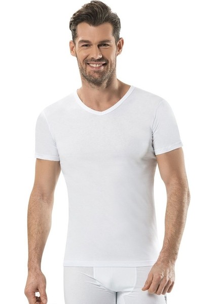 Erkek 4'lü Beyaz V Yaka Yarım Kol Fanila Atlet fırsatları