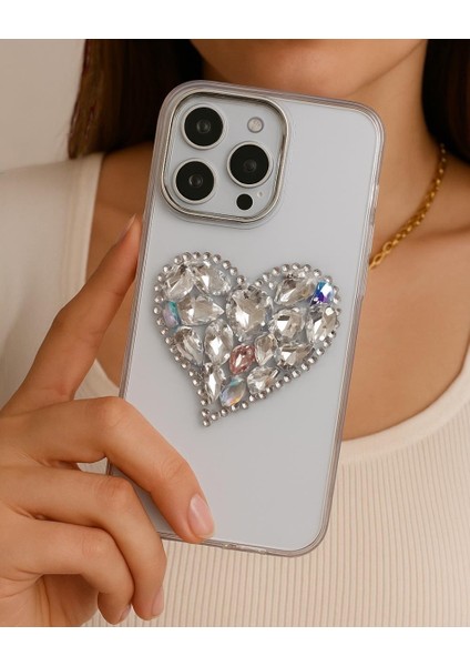 Iphone Uyumlu Metal Çerçeveli Kristal Taşlı Şık Kılıf