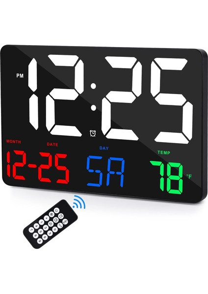 LED Dijital Duvar Saati Büyük Ekran Renkli Hd LED Ekran Sıcaklık Tarih Gün Göstergesi USB fırsatları