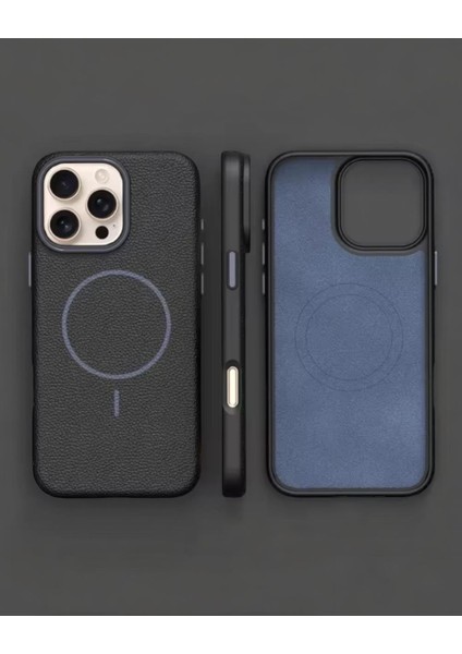 Iphone Uyumlu Deri Alcantara Magsafe Destekli Kılıf