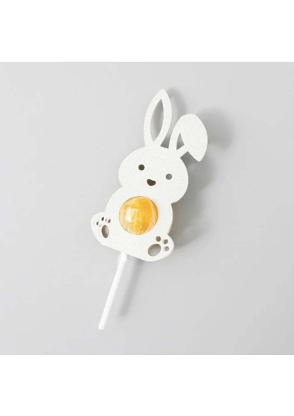 10 Adet Tavşan Lolipop Süsü