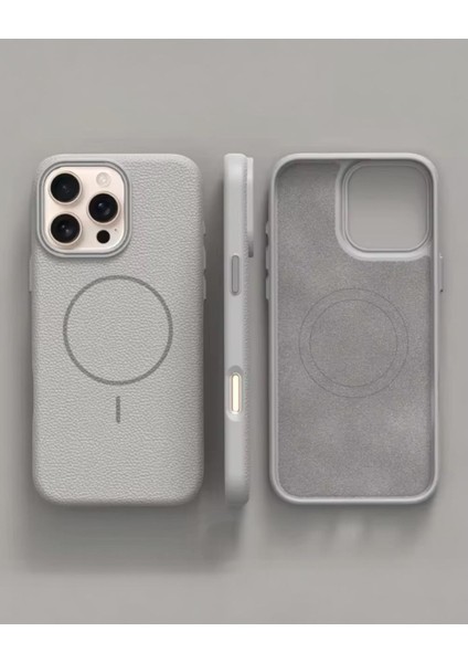 Iphone Uyumlu Deri Alcantara Magsafe Destekli Kılıf