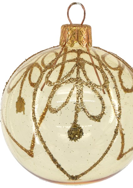 Yılbaşı Topu Sarı Desenli 6cm fiyatları