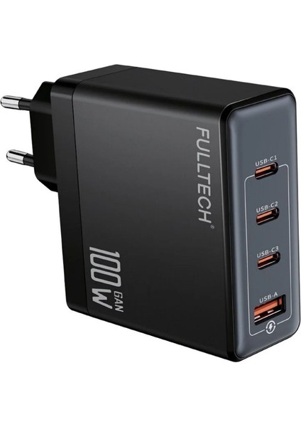 FC24 100W Gan Hızlı Şarj Adaptörü | 3x Usb-C + 1x Usb-A Çoklu Port | Laptop & Telefon Uyumlu modelleri