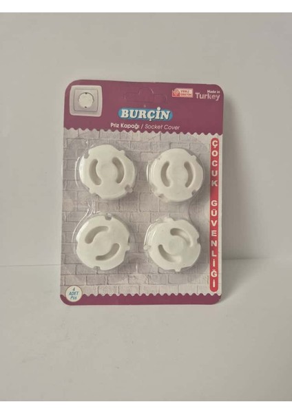 Priz Kapağı 4’lü – Çocuk Güvenlik Soket Kapağı (Topraklı Priz Için)