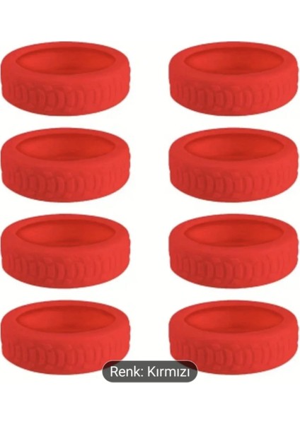 8 Adet Kırmızı Valiz Bavul Tekerleği Kılıfı, Sessiz Koruyucu Dayanklı, Ofis Sandalye Kılıf