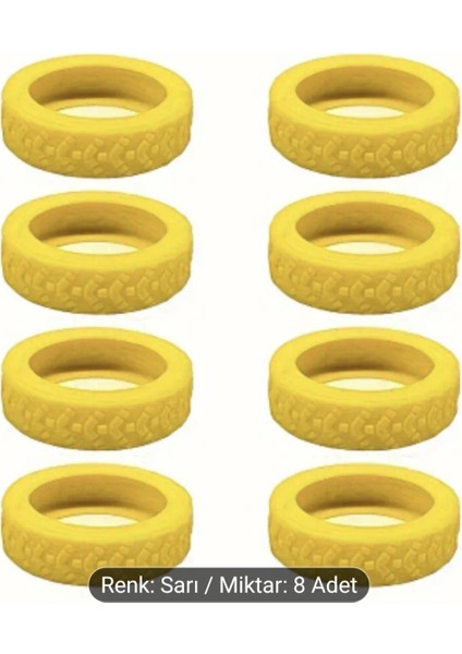 8 Adet Sarı Valiz Bavul Tekerleği Kılıfı, Sessiz Koruyucu Dayanklı, Ofis Sandalye Kılıf