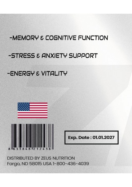 Ksm-66 Ashw Zeus Nutrition Extract 60 Kapsül modelleri