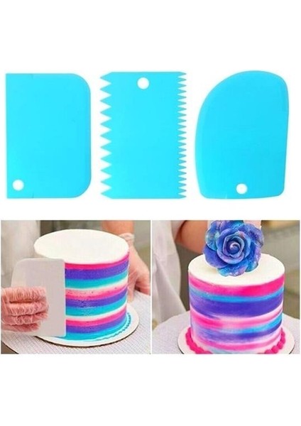 Pasta Hamur Şekillendirici Spatula Kesici Kazıyıcı Dekoratör Set indirimleri