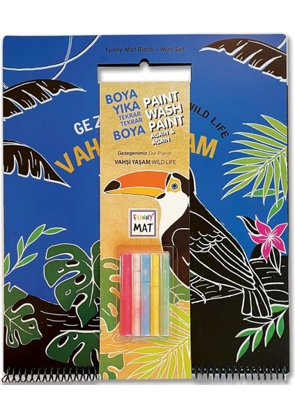 Funny Mat Black Set Gezegenimiz Vahşi Yaşam (Tebeşirli)