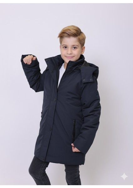 Can Çocuk Mont Kapüşonlu Erkek Çocuk Parka