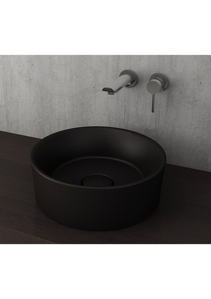 Vessel Yuvarlak Çanak Lavabo 38 cm M. Siyah 1174-004-0125