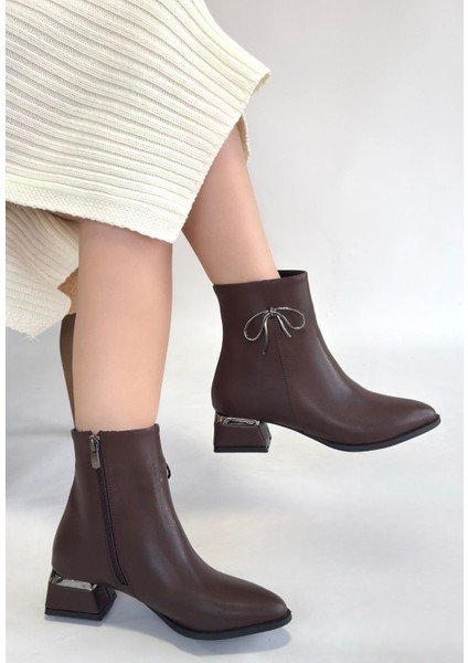 Harly Kahverengi Cilt Topuklu Bot - Lisinya modelleri