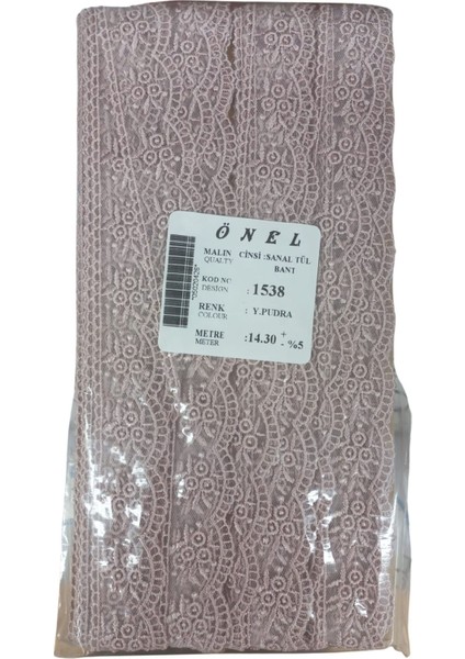 Dantel Polyester Sanal Tül Bant Y.pudra 14,30 Metre En 3 cm ON-1538-PU
