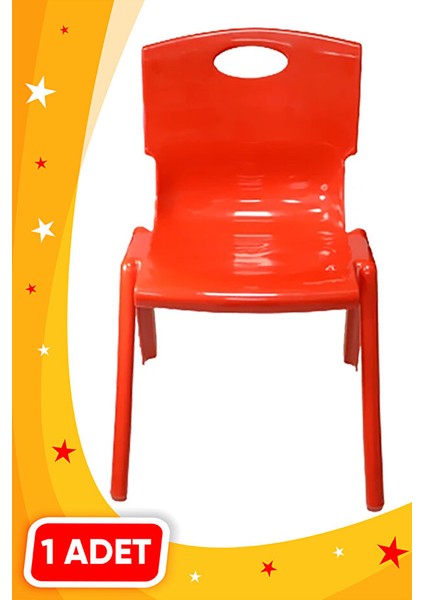 Anaokulu Kreş Çocuk Sandalyesi Kırmızı 1.kalite Kırılmaz Plastik 1 (Bir) Adet