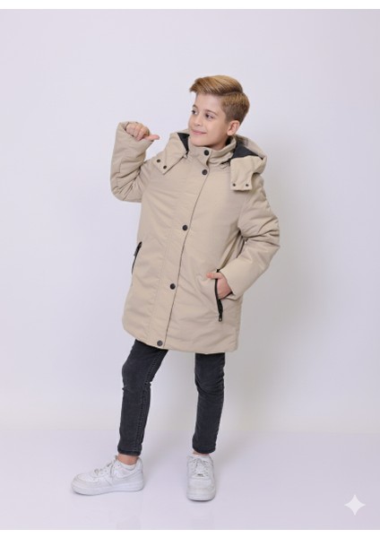 Can Çocuk Mont Kapüşonlu Erkek Çocuk Parka