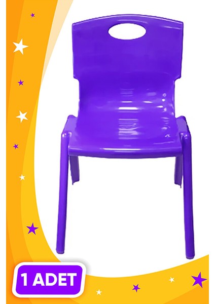 Anaokulu Kreş Çocuk Sandalyesi Mor 1.kalite Kırılmaz Plastik 1 (Bir) Adet
