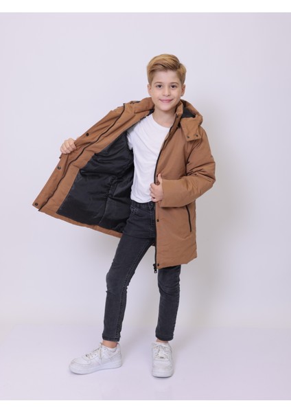 Can Çocuk Mont Kapüşonlu Erkek Çocuk Parka