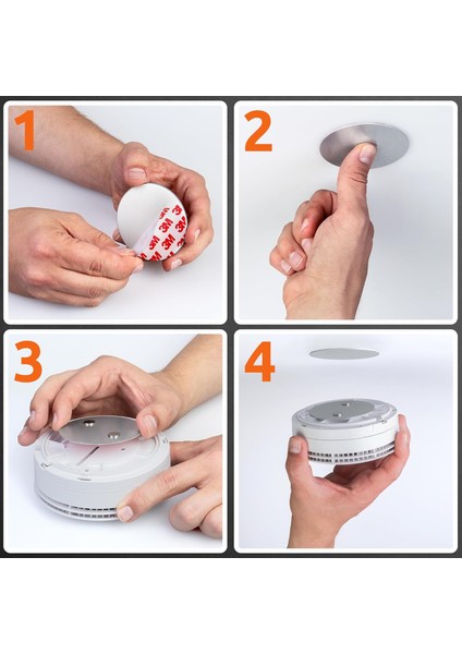 Mıknatıslı 50MM Çapında Duman Dedektörü Montaj Aparatı, Mıknatıslı Yapışkan Pedler, Hızlı ve Güvenli Montaj, Delme Veya Vida Yok, Yangından Korunma, Montaj Aracı 1 Adet/x-Sense Dedektörler ile Uyumlu fiyatları