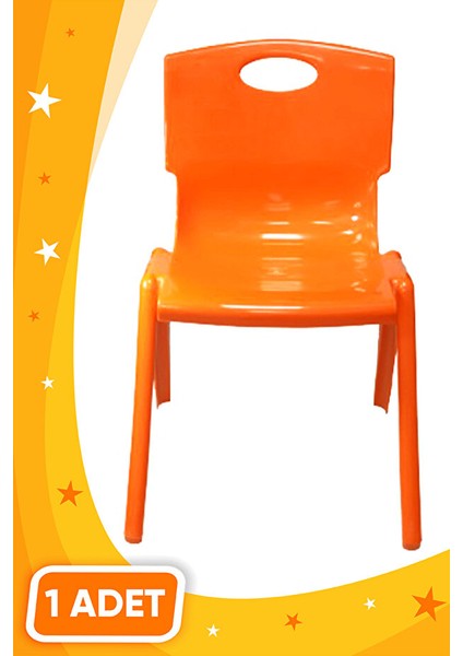 Anaokulu Kreş Çocuk Sandalyesi Turuncu 1.kalite Kırılmaz Plastik 1 (Bir) Adet