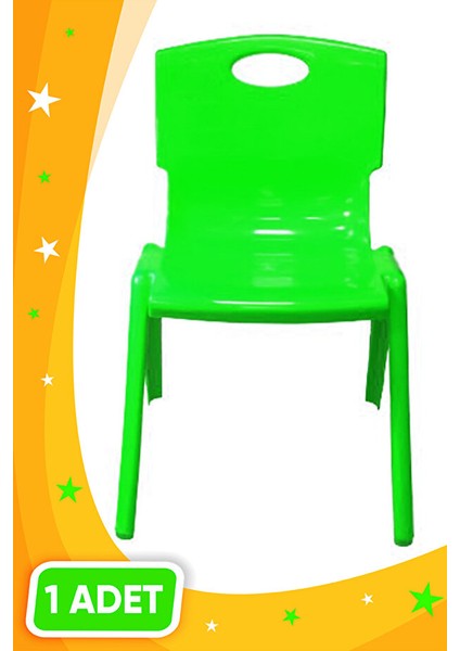 Anaokulu Kreş Çocuk Sandalyesi Yeşil 1.kalite Kırılmaz Plastik 1 (Bir) Adet