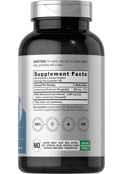 Horbäach Msm Methylsulfonylmethane With Calcium 3000MG 300 Coated Caplets modelleri