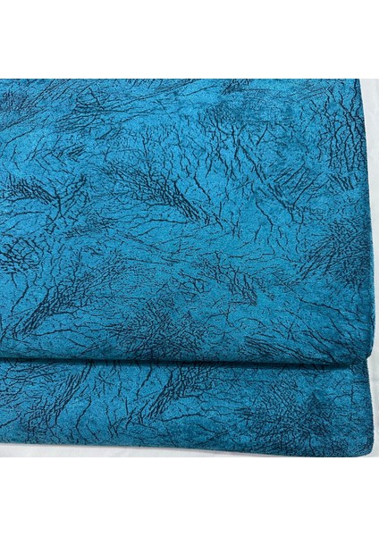 Kaymaz Tabanlı Lüks Kadife Koltuk Kanepe Çekyat Örtüsü - Konforlu Petrol Damar Desenli 170x210 Cm
