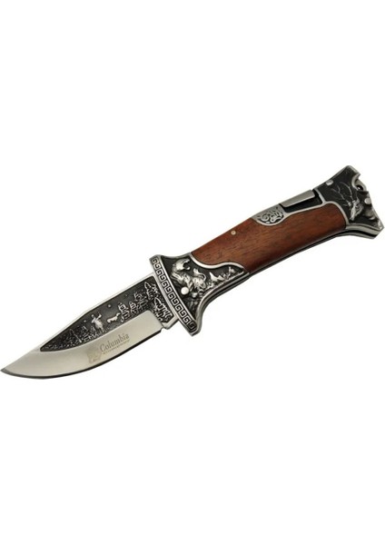 A3188-2 Geyik Desenli Outdoor Çakı 23 cm - Işlemeli Ahşap Saplı, Perçinli, Deri Kılıflı fiyatları