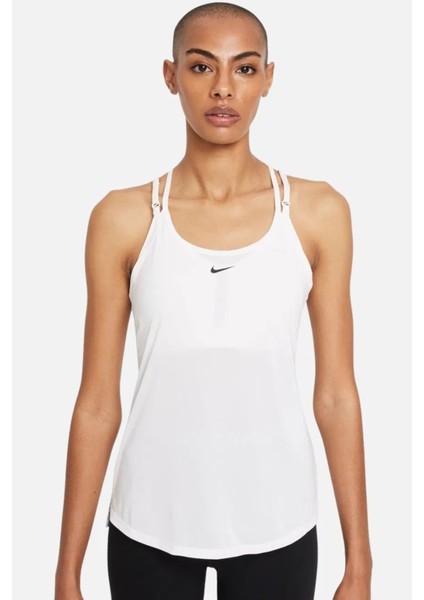 Dri-Fit Training One Elastika Women's Tank Top Kadın Spor Atlet Beyaz