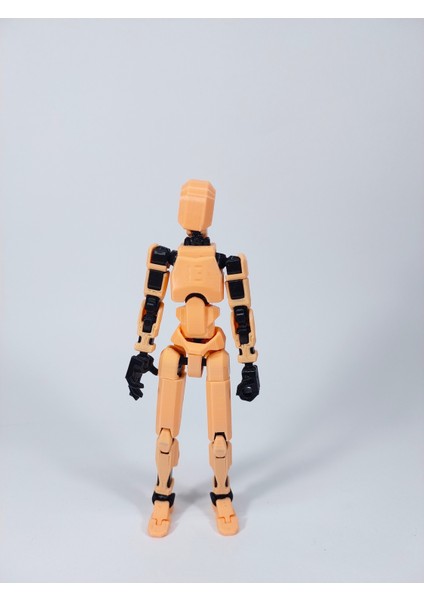 Dummy Oynar Eklemli 15 cm Aksiyon Oyuncağı Pastel Turuncu Siyah 3 Çift El & Aksesuar