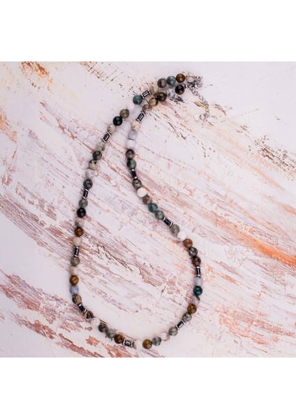 Jasper ve Hematit Doğal Taş Kadın Kolye fiyatları