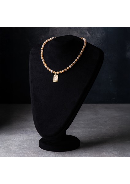 Sedef, Sitrin ve Hematit Doğal Taş Kadın Kolye modelleri