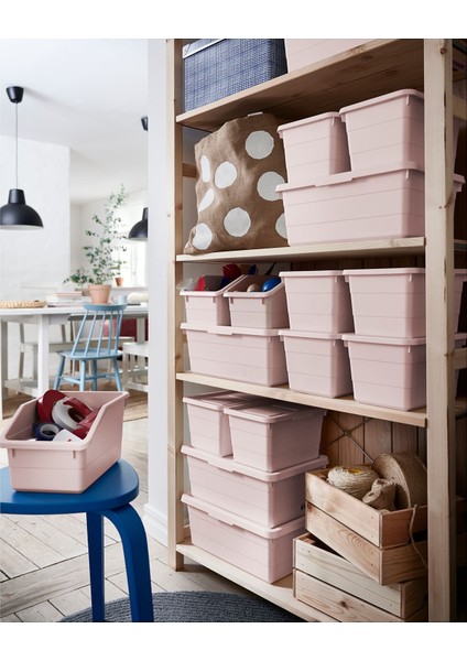 3'lü Kutu Seti Çok Amaçlı Organizer Kapaklı Kutu Seti Pudra Pembe fırsatları
