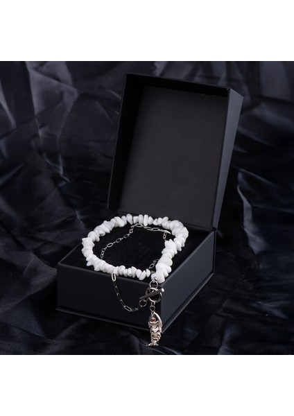 Beyaz Mercan Doğal Taş Kadın Kolye fiyatları