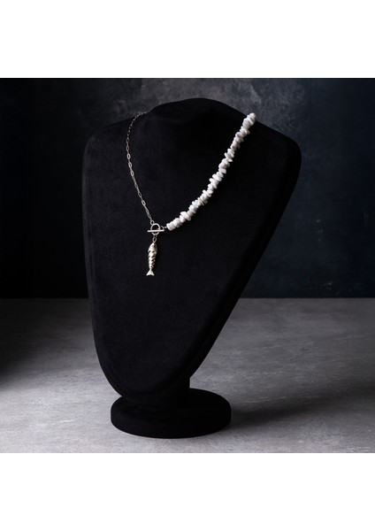 Beyaz Mercan Doğal Taş Kadın Kolye modelleri