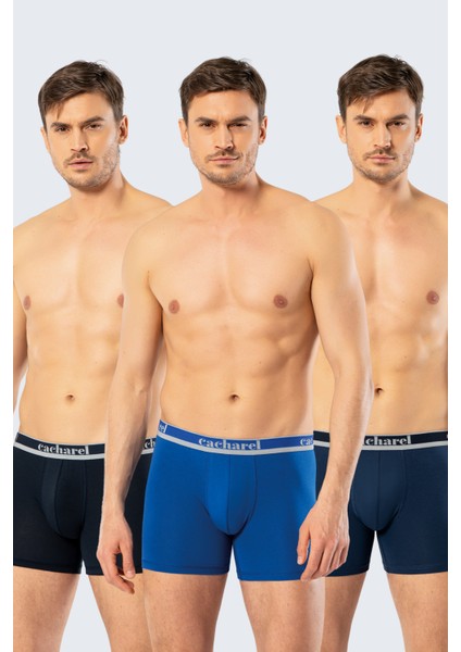 Erkek 3'lü Boxer 1338/LACIVERT-İNDIGO-SAKS 1338/LACIVERT-İNDIGO-SAKS
