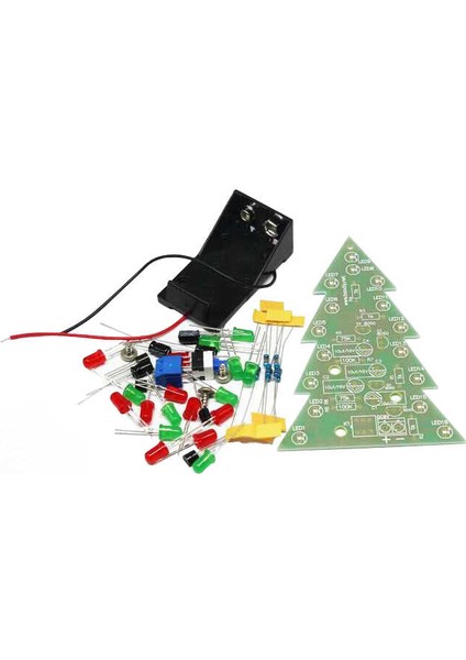 Renkli Işıklı Yılbaşı Çam Ağacı Kiti - Christmas Flash LED Electronic Dıy Learning Kit