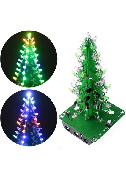 Renkli Işıklı Yılbaşı Çam Ağacı Kiti - Christmas Flash LED Electronic Dıy Learning Kit