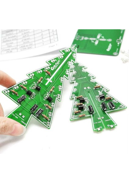 Renkli Işıklı Yılbaşı Çam Ağacı Kiti - Christmas Flash LED Electronic Dıy Learning Kit