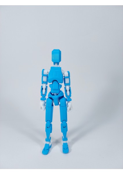 Dummy Oynar Eklemli 15 cm Aksiyon Oyuncağı Açık Mavi Beyaz 3 Çift El & Aksesuar